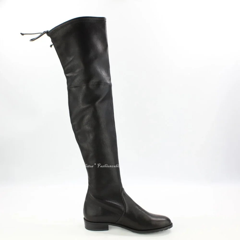 NEW Stuart Weitzman Lowland Over-the-Knee Boots-Black Leather – Small Feet